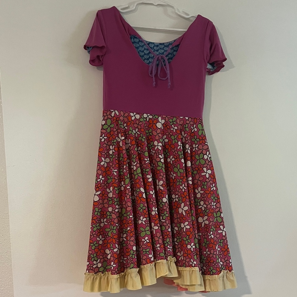 Twirly Girl original reversible Colorful Floral Kids Dress - Picture 4 of 10